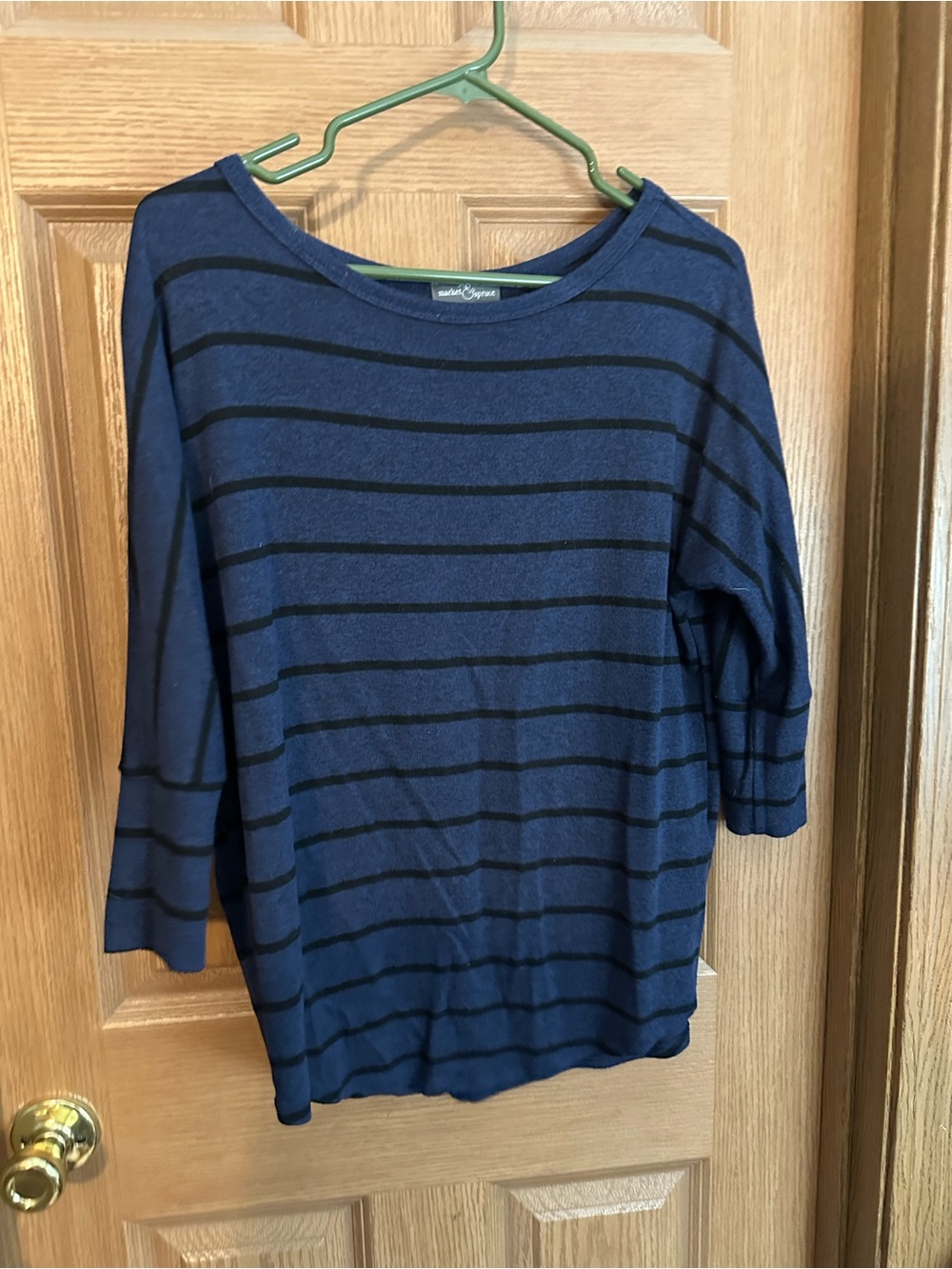 Stitch Fix- Market & Spruce Navy and Black Striped Scoop-Neck Sweater